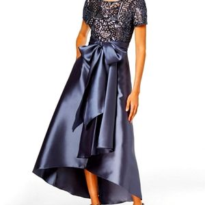 R&M Richards Women's Plus Size High Low Sequins Embellished Dress